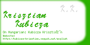 krisztian kubicza business card